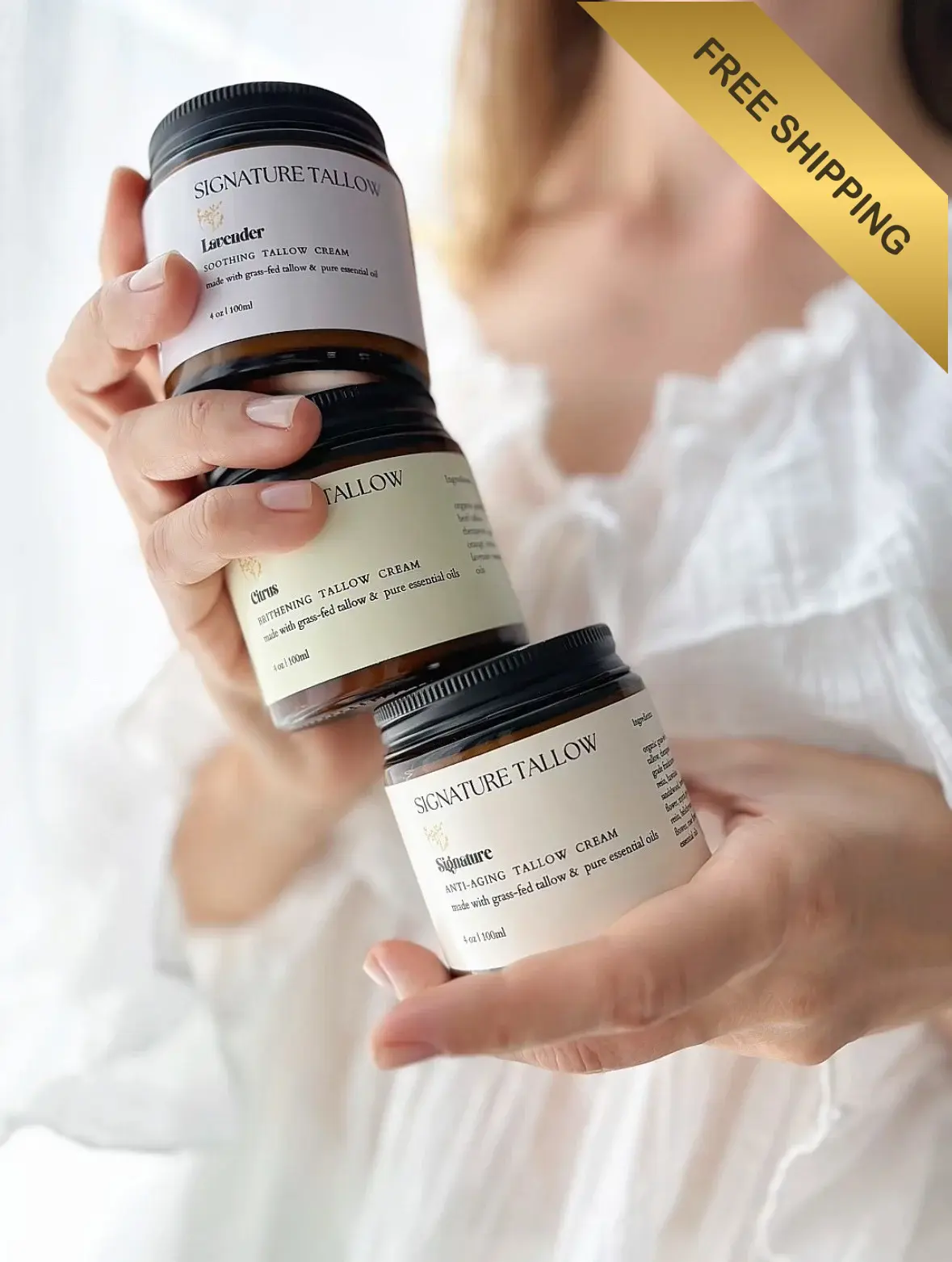 Natural Moisturising Tallow Cream Trio Set Signature Tallow