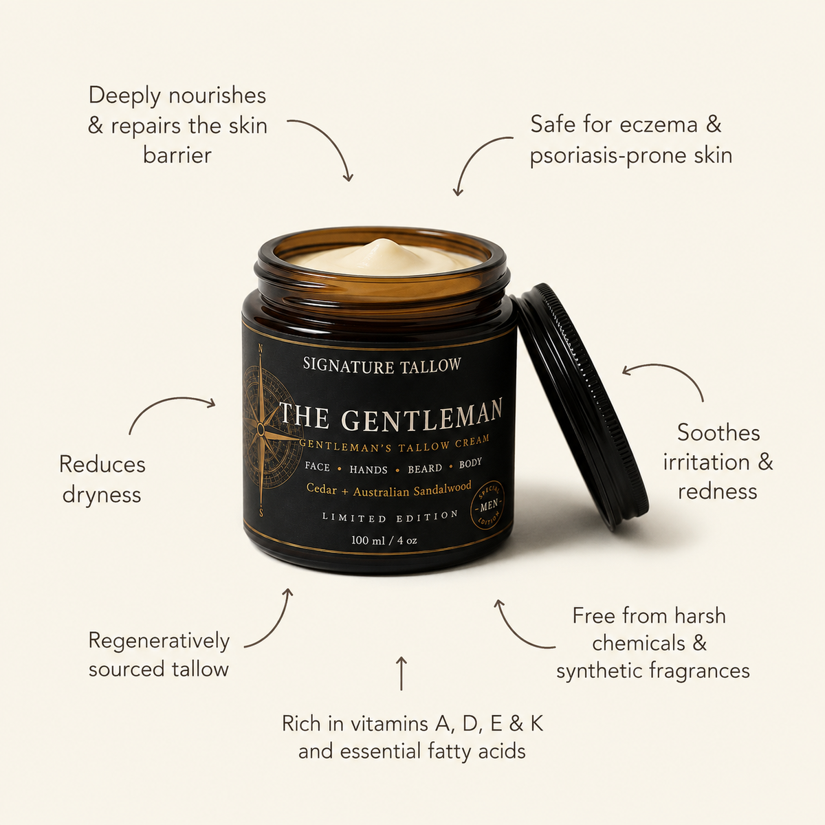 The Gentlemen's tallow cream Signature Tallow